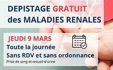 D�pistage des maladies r�nales le jeudi 9 mars